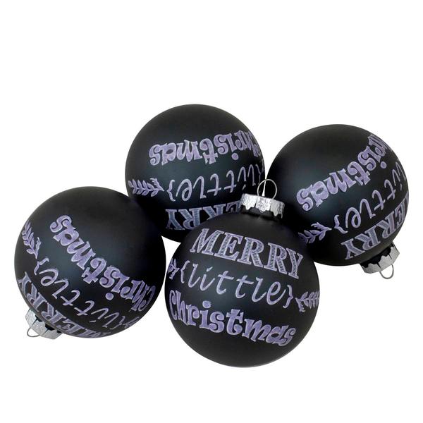 Northlight 4ct. Merry Little Christmas Ball Ornaments