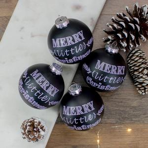 Northlight 4ct. Merry Little Christmas Ball Ornaments alternate view