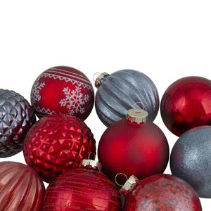 Northlight Red & Blue Glass Ball Christmas Ornaments alternate view