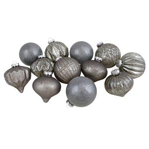 Northlight 12ct. Silver & Neutral Glass Ball Christmas Ornaments