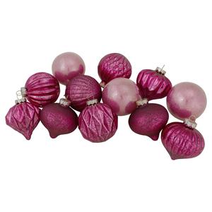 Northlight 12ct. Pink Mercury Glass Christmas Ornament Set