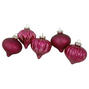 Northlight 12ct. Pink Mercury Glass Christmas Ornament Set alternate view