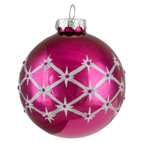Northlight 80mm Pink Christmas Ball Ornaments - Set of 4 alternate view