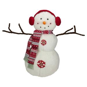 Northlight Plush Snowman with Earmuffs Christmas Decor