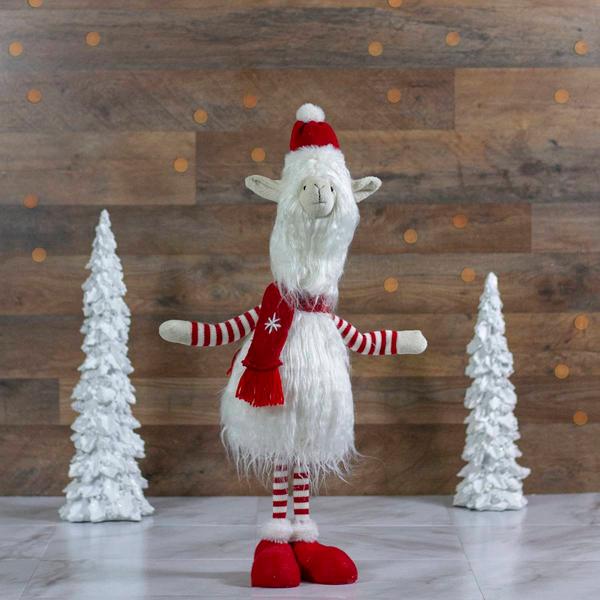 Northlight 26in. Plush Standing Striped Llama Christmas Figurine alternate view