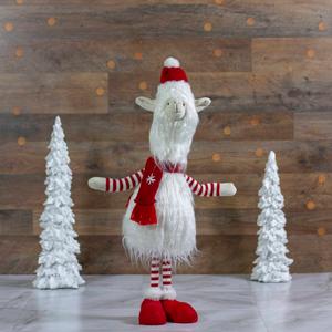 Northlight 26in. Plush Standing Striped Llama Christmas Figurine alternate view
