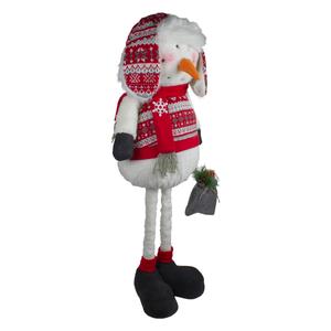 Northlight Plush Snowman with a Present Bag Christmas Figure alternate view