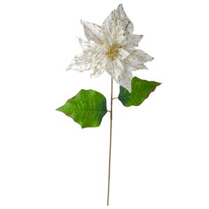 Northlight 24in. White & Gold Artificial Christmas Poinsettia