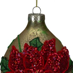 Northlight Poinsettia Finial Christmas Ornament - 6.5in. alternate view