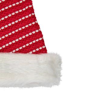 Northlight 17in. Red and White Striped Santa Hat With Pom Pom alternate view