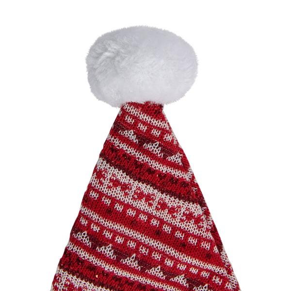 Northlight 17in. Red & White Nordic Striped Santa Hat alternate view