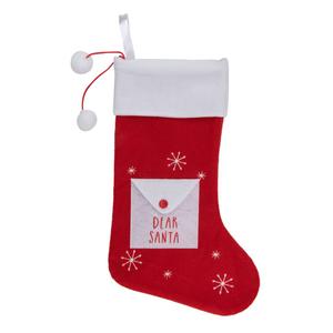Northlight Red & White Dear Santa Envelope Christmas Stocking