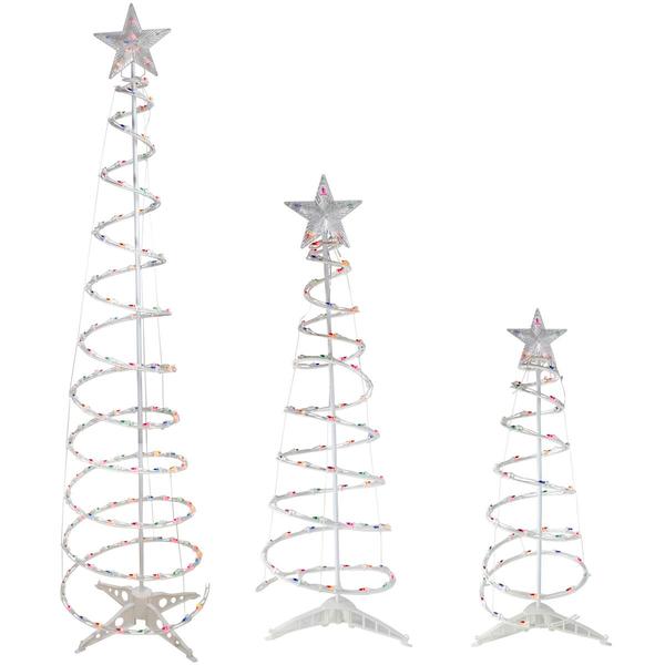 Northlight Spiral Christmas Trees - Set of 3