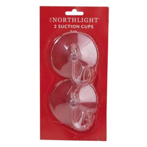 Northlight 2pk. Clear Suction Cups with Hooks