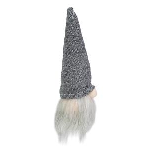 Northlight 8in. Lighted Grey Knit Gnome Head Christmas Ornament alternate view