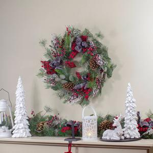 Northlight Plaid & Berries Artificial Christmas Wreath alternate view