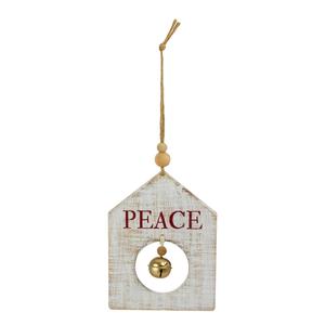 Northlight White Wooden Peace Christmas Ornament