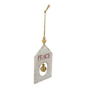 Northlight White Wooden Peace Christmas Ornament alternate view