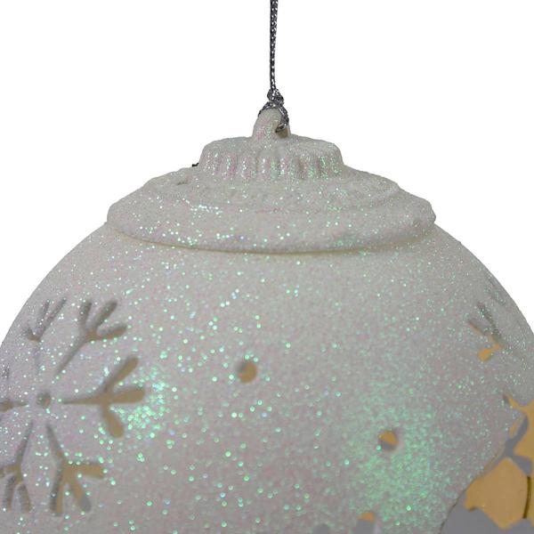 Northlight 5in. LED Snowflake Christmas Ball Ornament alternate view