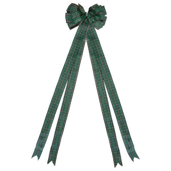 Northlight 50in. Plaid 16 Loop Christmas Bow Decoration