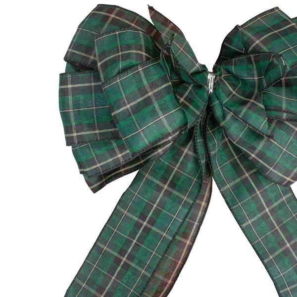 Northlight 50in. Plaid 16 Loop Christmas Bow Decoration alternate view