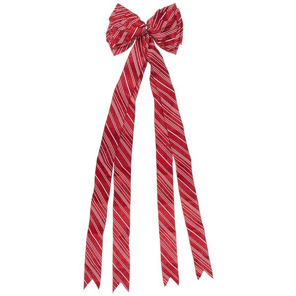 Northlight 48in. Red & White Striped 16 Loop Christmas Bow