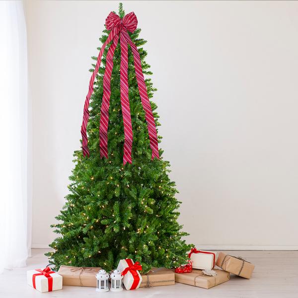 Northlight 48in. Red & White Striped 16 Loop Christmas Bow alternate view