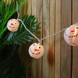 Northlight 10ct. Snowman Paper Lantern Christmas Lights alternate view