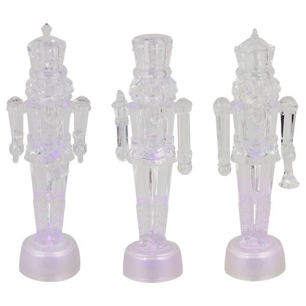 Northlight LED Icy Crystal Nutcrackers - Set of 3