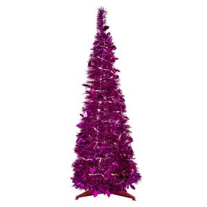 Northlight 6ft. Pre-Lit Pink Tinsel Christmas Tree