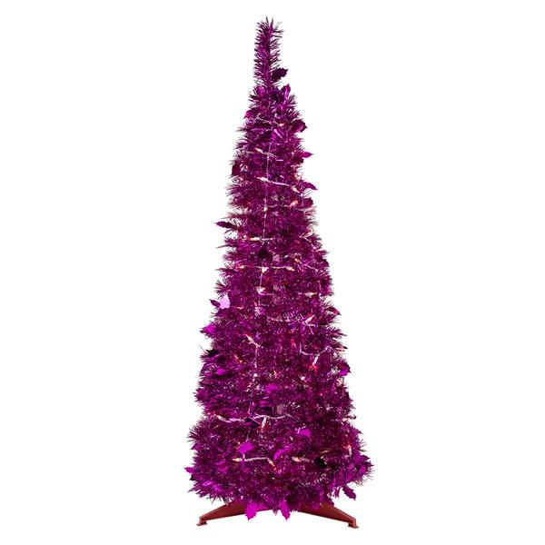 Northlight 6ft. Pre-Lit Pink Tinsel Christmas Tree