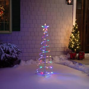 Northlight 4ft. Multicolor LED Spiral Cone Tree alternate view