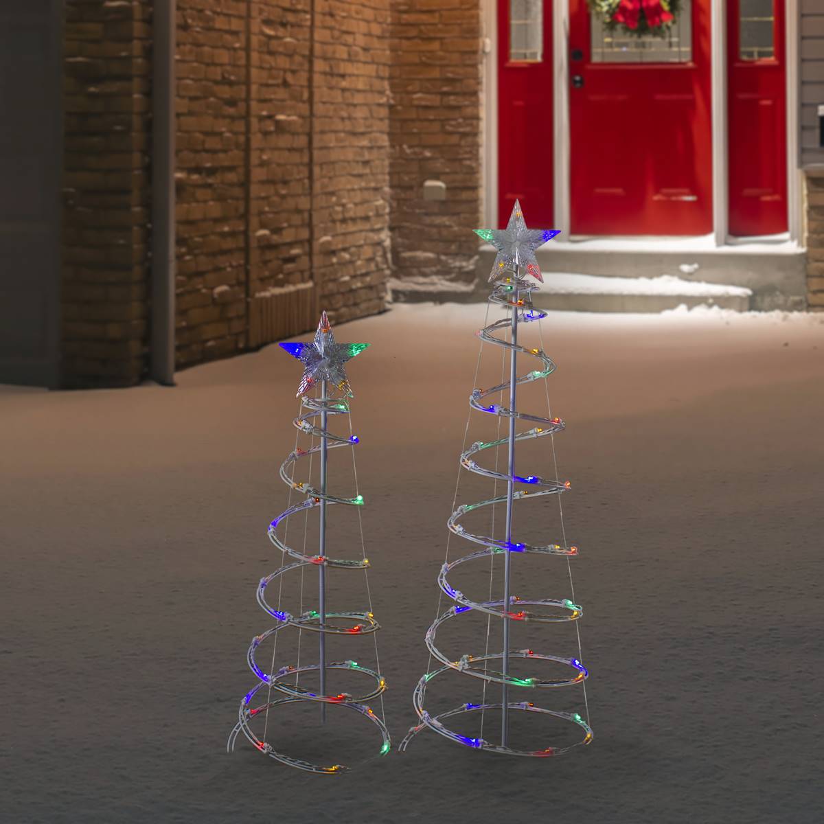 Northlight Seasonal LED Outdoor Christmas Cone Trees - Set Of 2