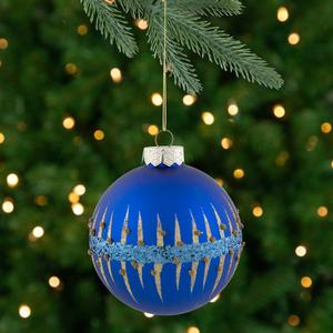 Northlight 4in. Glitter Glass Ball Christmas Ornament alternate view