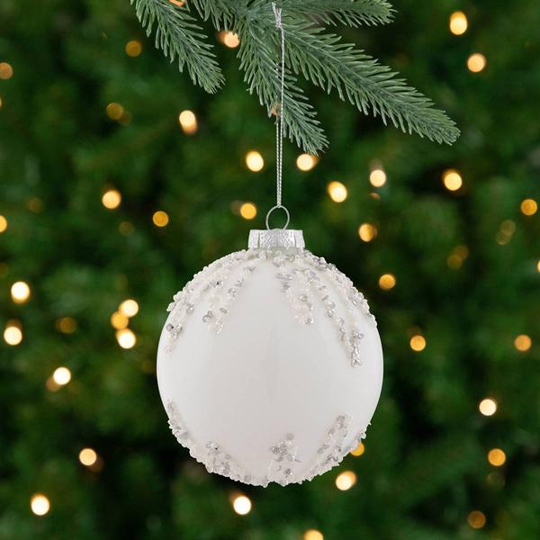 Northlight 4in. Sequin Glass Ball Christmas Ornament alternate view