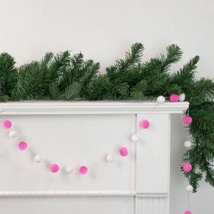 Northlight 9ft. Pink & White Snowball Christmas Garland alternate view