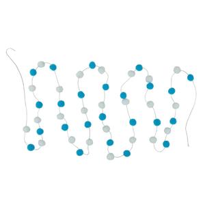 Northlight 9ft. Blue & White Plush Snowball Garland alternate view