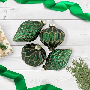Northlight 4ct. Glitter Finial Christmas Ornaments alternate view