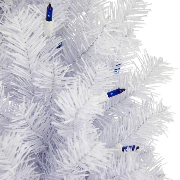 Northlight Pre-Lit Geneva 24in. White Spruce Artificial Wreath alternate view