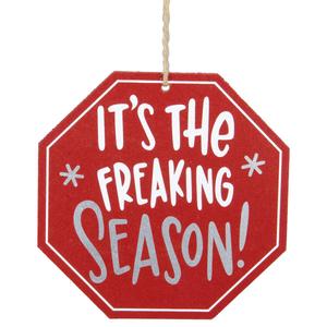 Northlight 5in. Octagonal Wooden Sign Christmas Ornament
