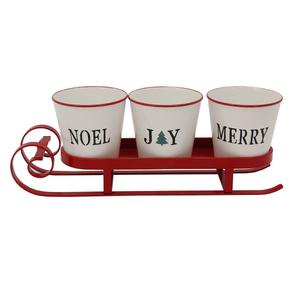 Northlight 18.75in. Sleigh Buckets Table Centerpiece