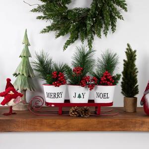 Northlight 18.75in. Sleigh Buckets Table Centerpiece alternate view