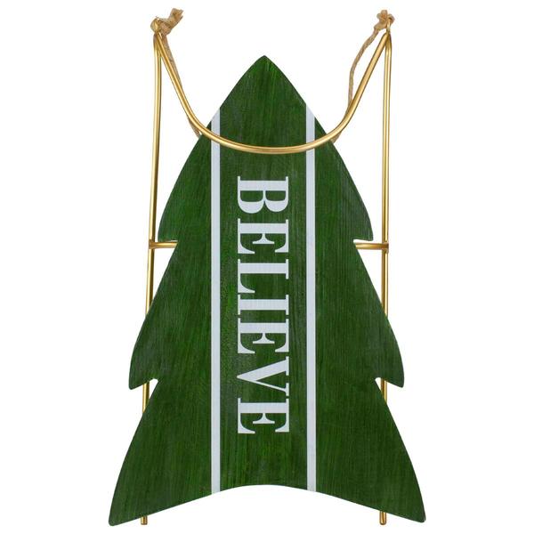 Northlight 18.25in. Wooden Sled Believe Christmas Decor