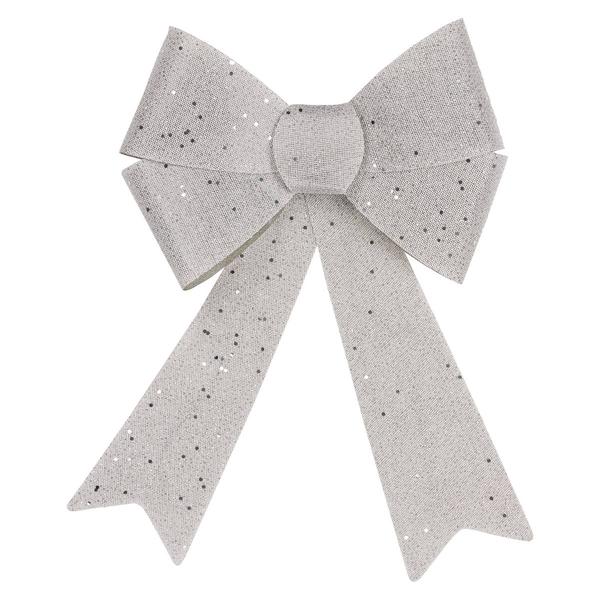 Northlight LED Color Changing Silver Bow Decor