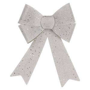 Northlight LED Color Changing Silver Bow Decor