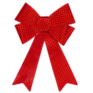 Northlight LED Color Changing Red Sequin Bow Decor