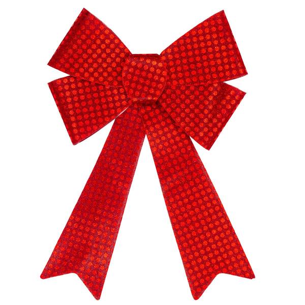 Northlight LED Color Changing Red Sequin Bow Decor