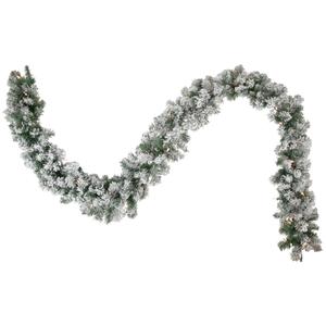 Northlight 9ft. Pre-lit Flocked Pine Christmas Garland