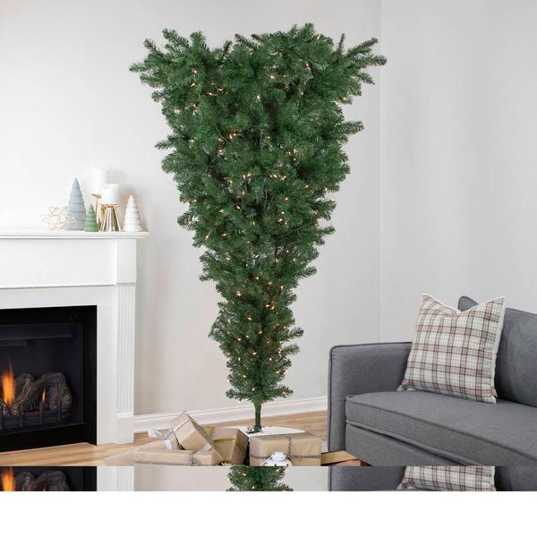 Northlight 5.5ft. Upside Down Spruce Christmas Tree alternate view