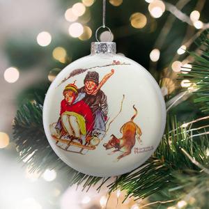 Northlight Norman Rockwell Young Love Sledding Ornament alternate view